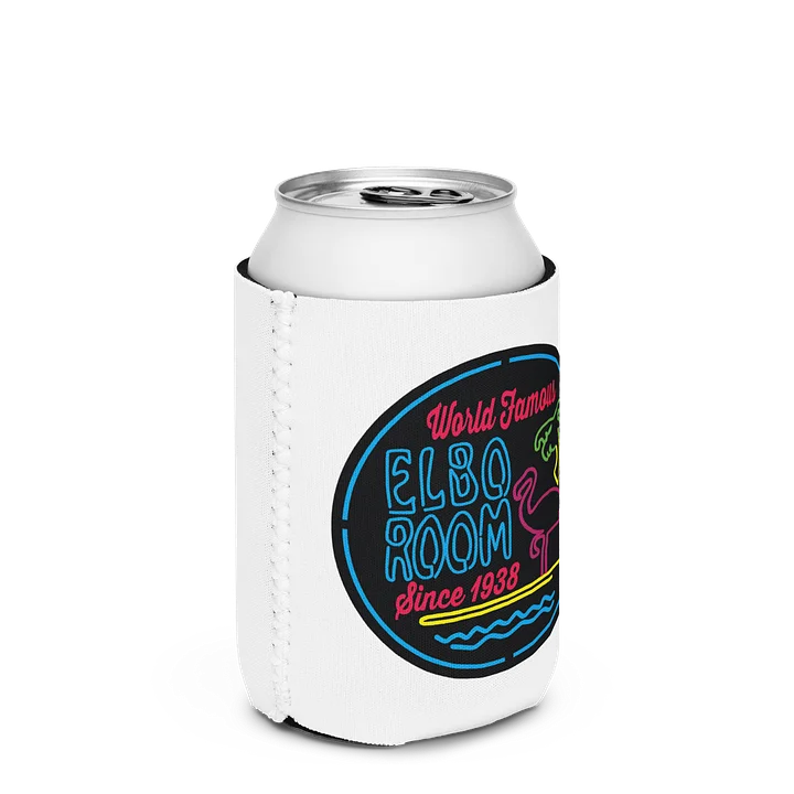 Elbo Room World Famous Neon Flamingo Can Koozie | Classic White product image (3)