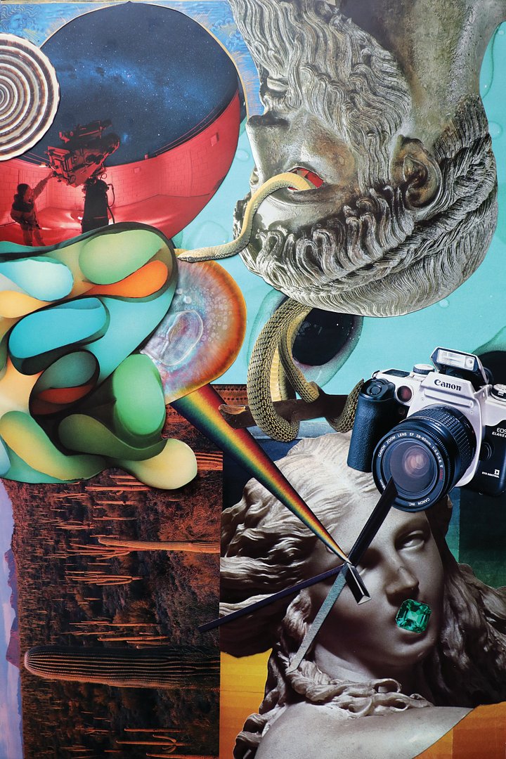 mythos|ethos series - "voyeurs" 12"x18" collage print product image (1)