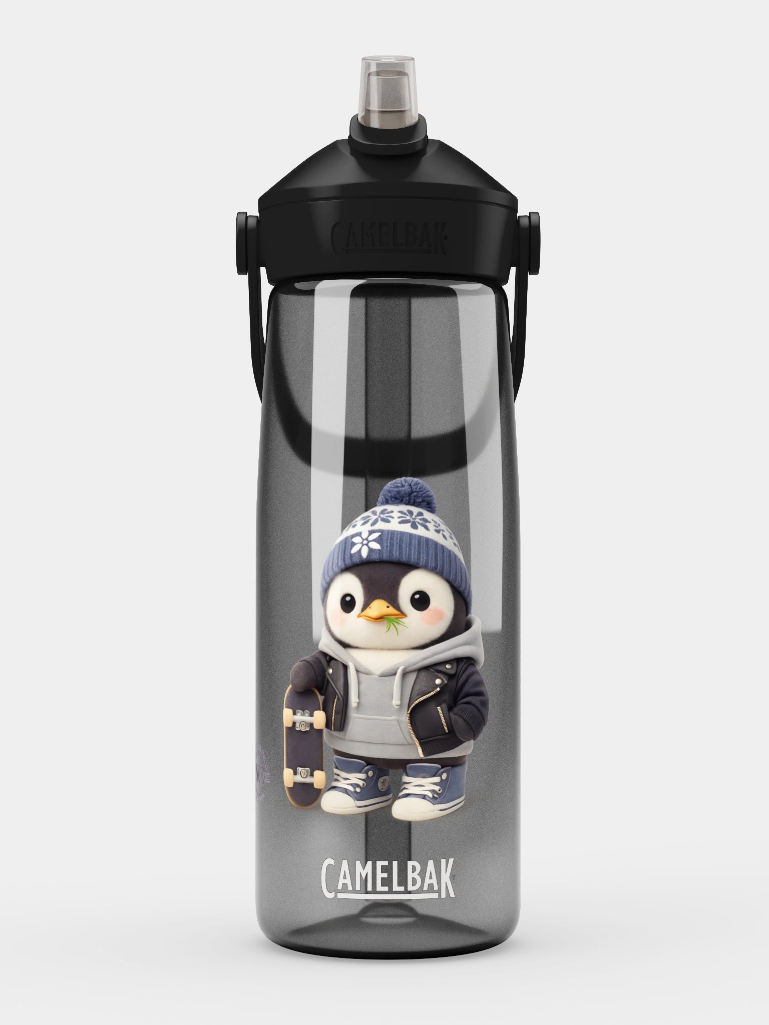 Skate Penguin Flip Straw Bottle product image (2)