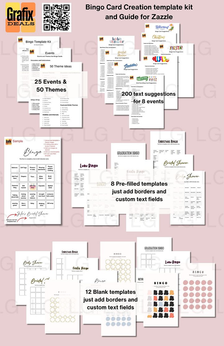 The Ultimate Bingo Card Creation Kit for Print-on-Demand Zazzle - 20 Templates and Guide product image (2)