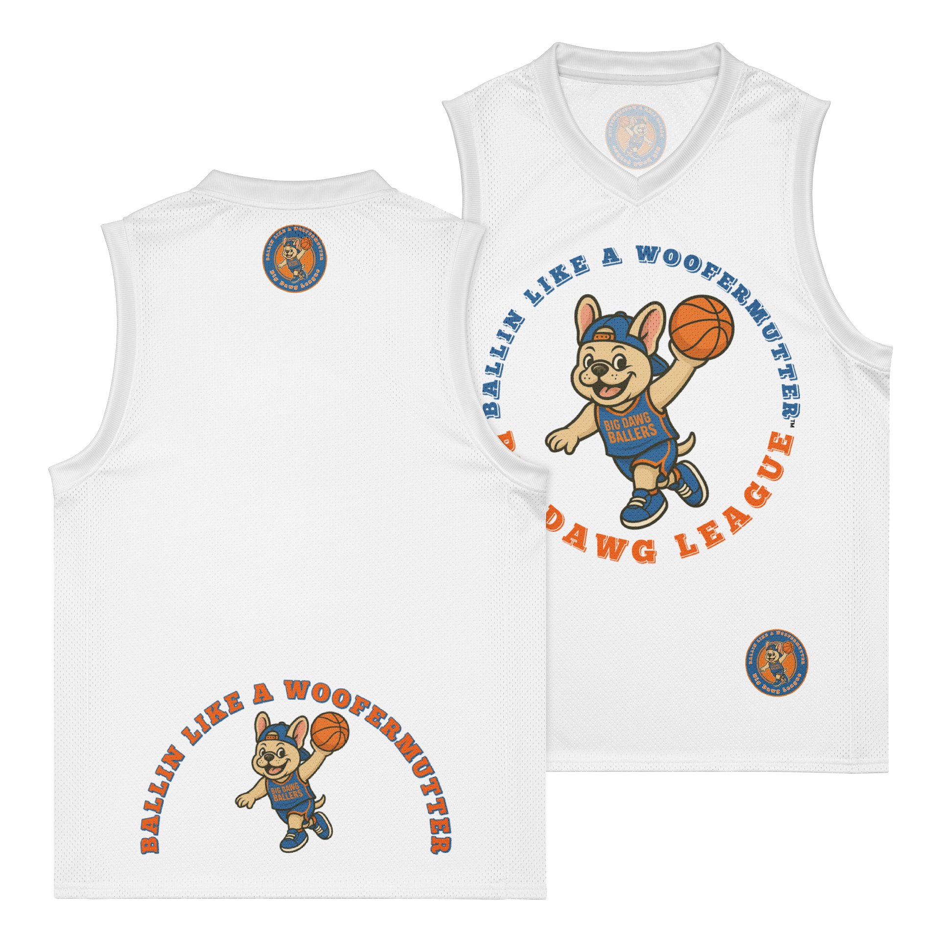 Beige French Bulldog Ballin Like A WooferMutter™ Premium Basketball Jersey product image (1)