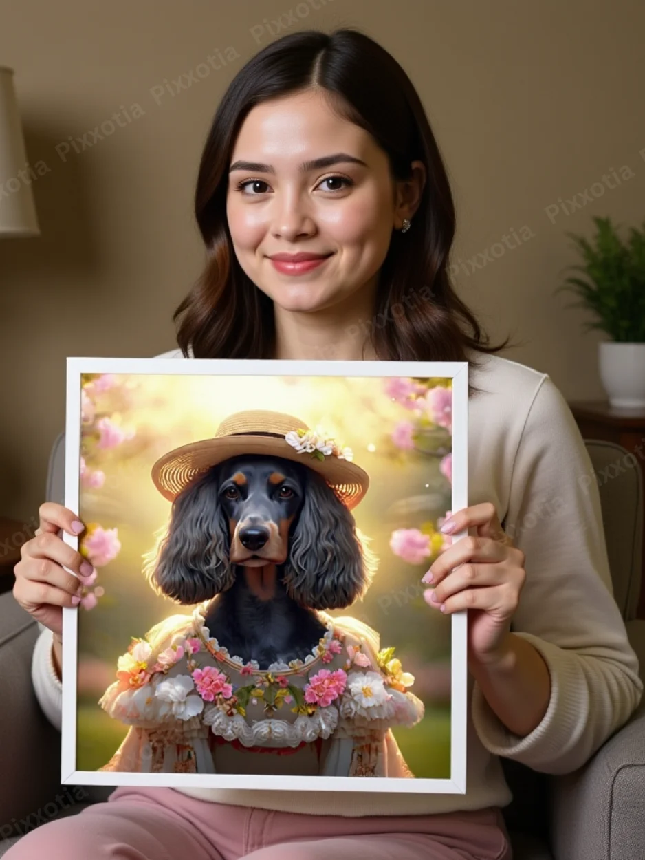 Custom Pet Portrait – Dog or Cat Digital Art in Royal or Floral Style product image (5)