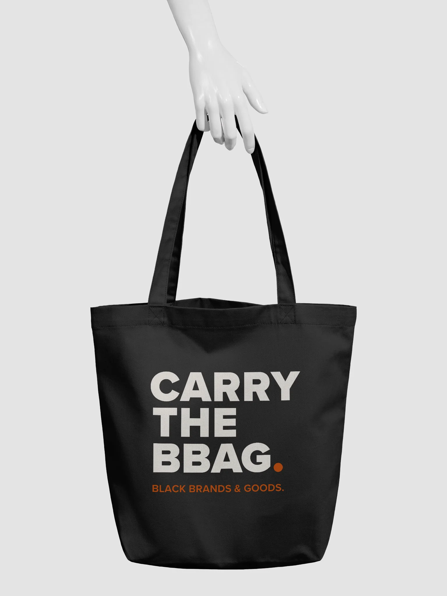 CARRY THE BBAG. Black Canvas Tote product image (3)