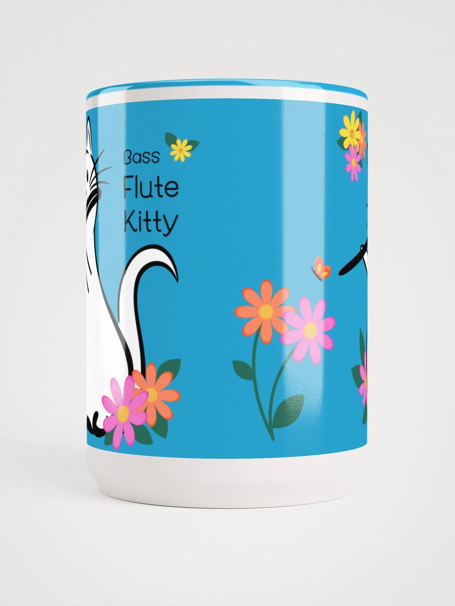 Flute Kitty Mug 15 oz - Bass Flute product image (5)