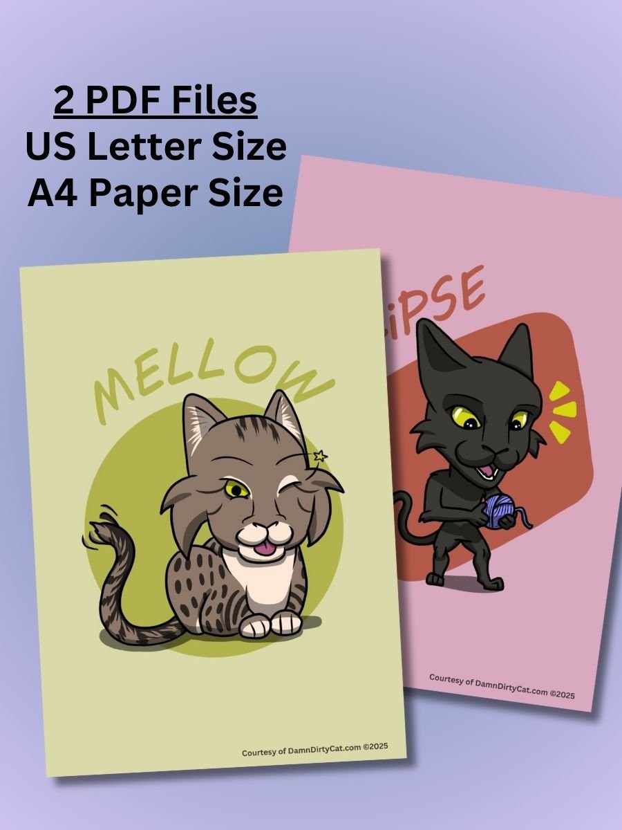 Free Digital Cat Art - A4 & US Letter Size PDF Download product image (2)