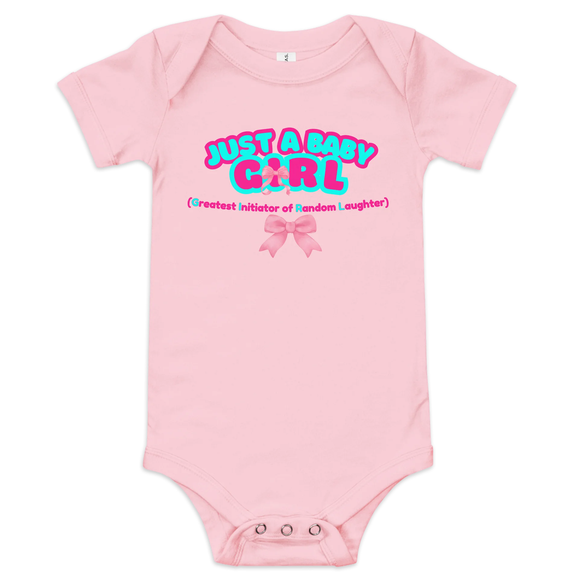 JUST A BABY GIRL (Greatest Initiator of Random Laughter)🩷Super Soft🪽Onesie🩷 product image (2)