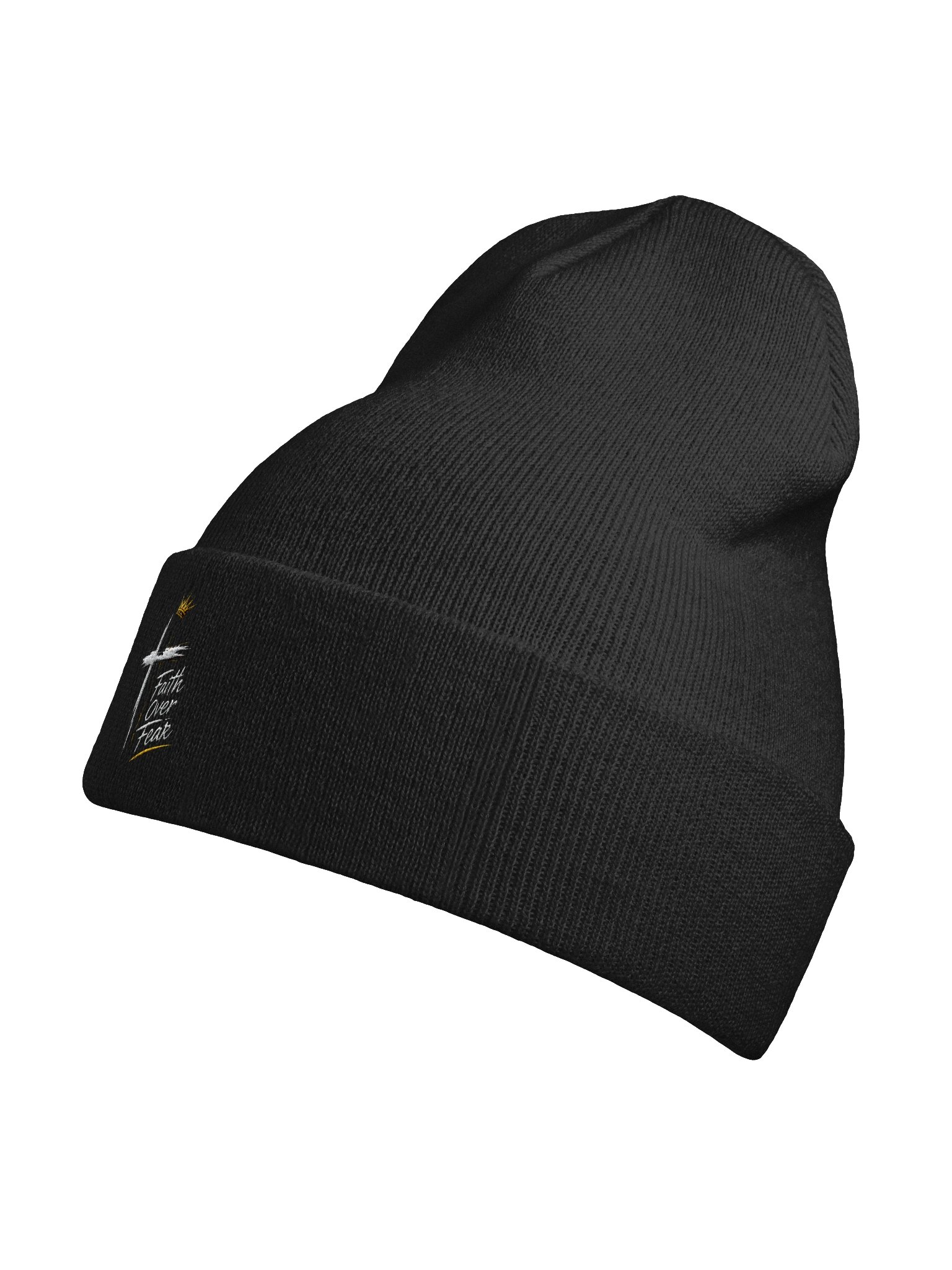 Faith Over Fear Cross Crown Beanie product image (102)
