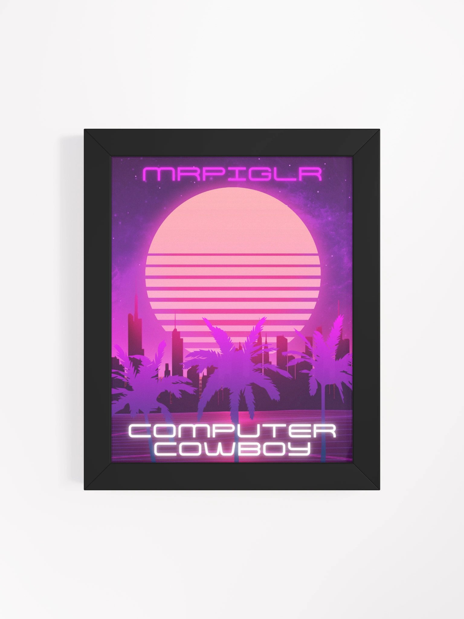Neon Sun Cityscape Framed Poster product image (4)