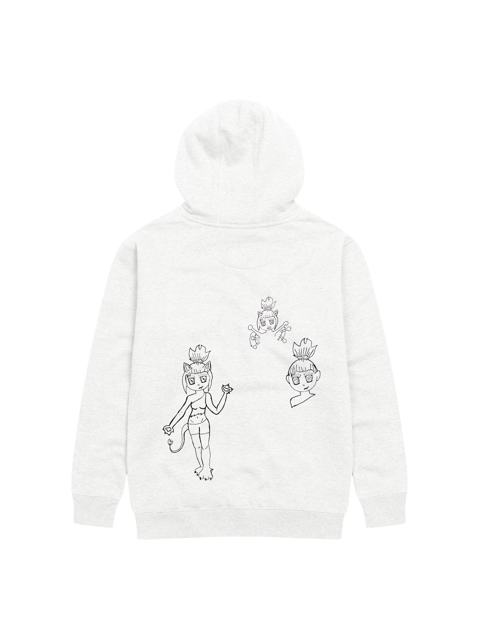 Lara Catpaw lineart hoodie product image (2)