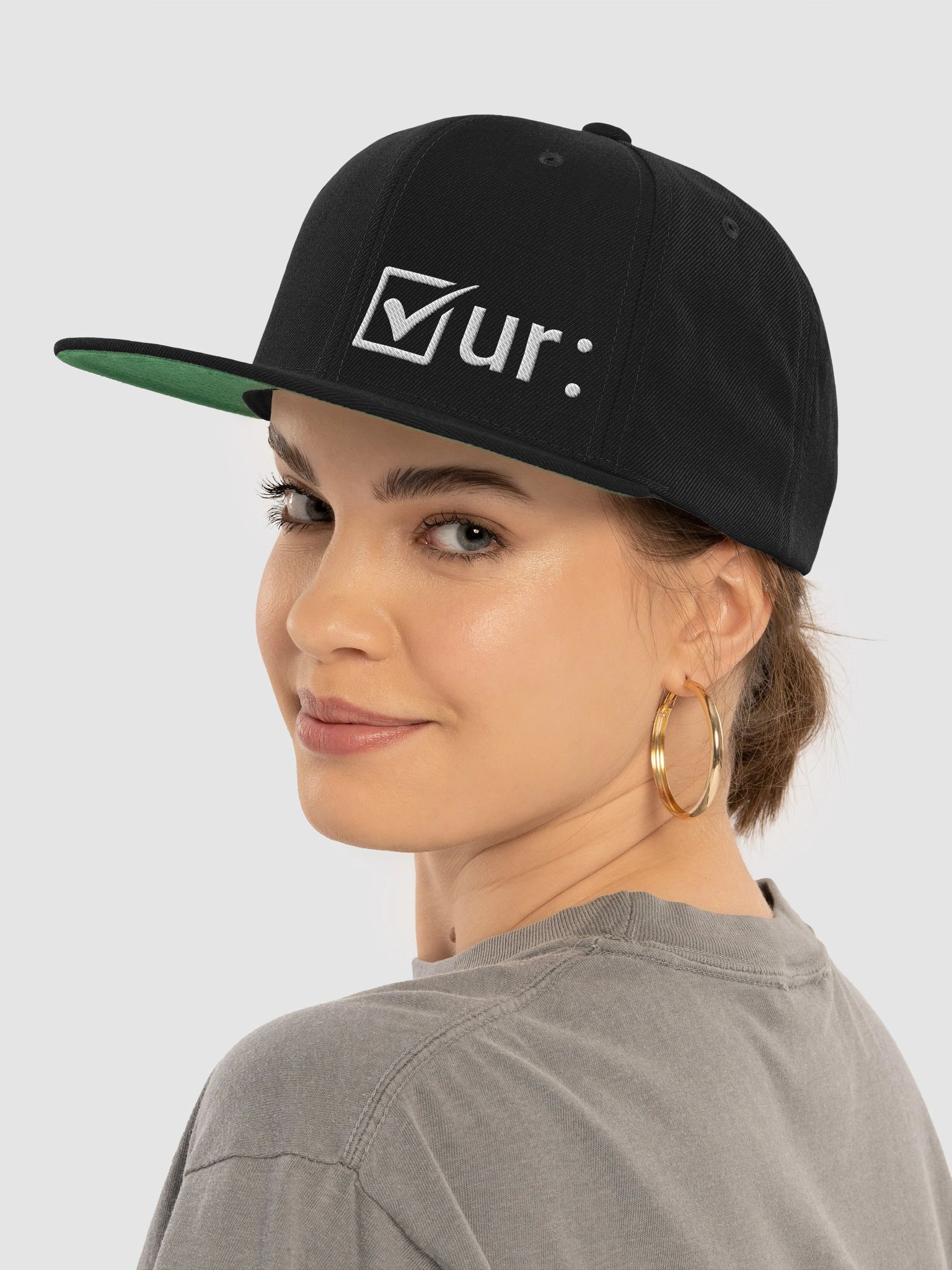 Check Your Colon Flatbill Hat - White on Black | Colon Cancer Awareness (0B) product image (5)