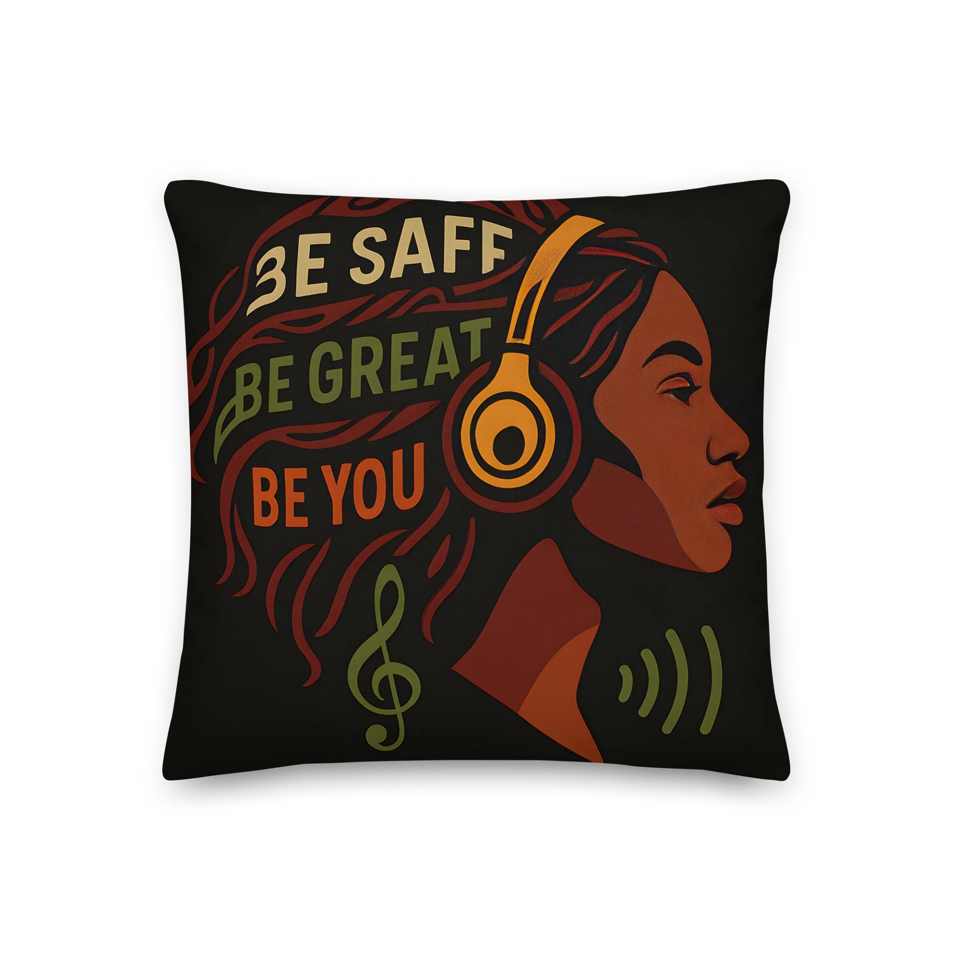 Be Safe, Be Great, Be You Black Queen Pillow! product image (1)