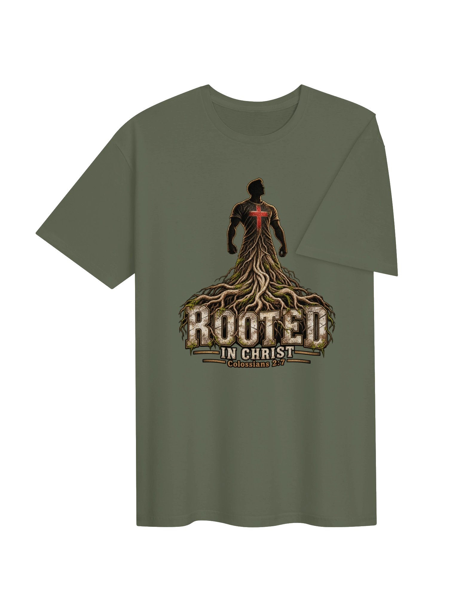 Rooted in Christ Men’s Tee | Colossians 2:7 product image (54)
