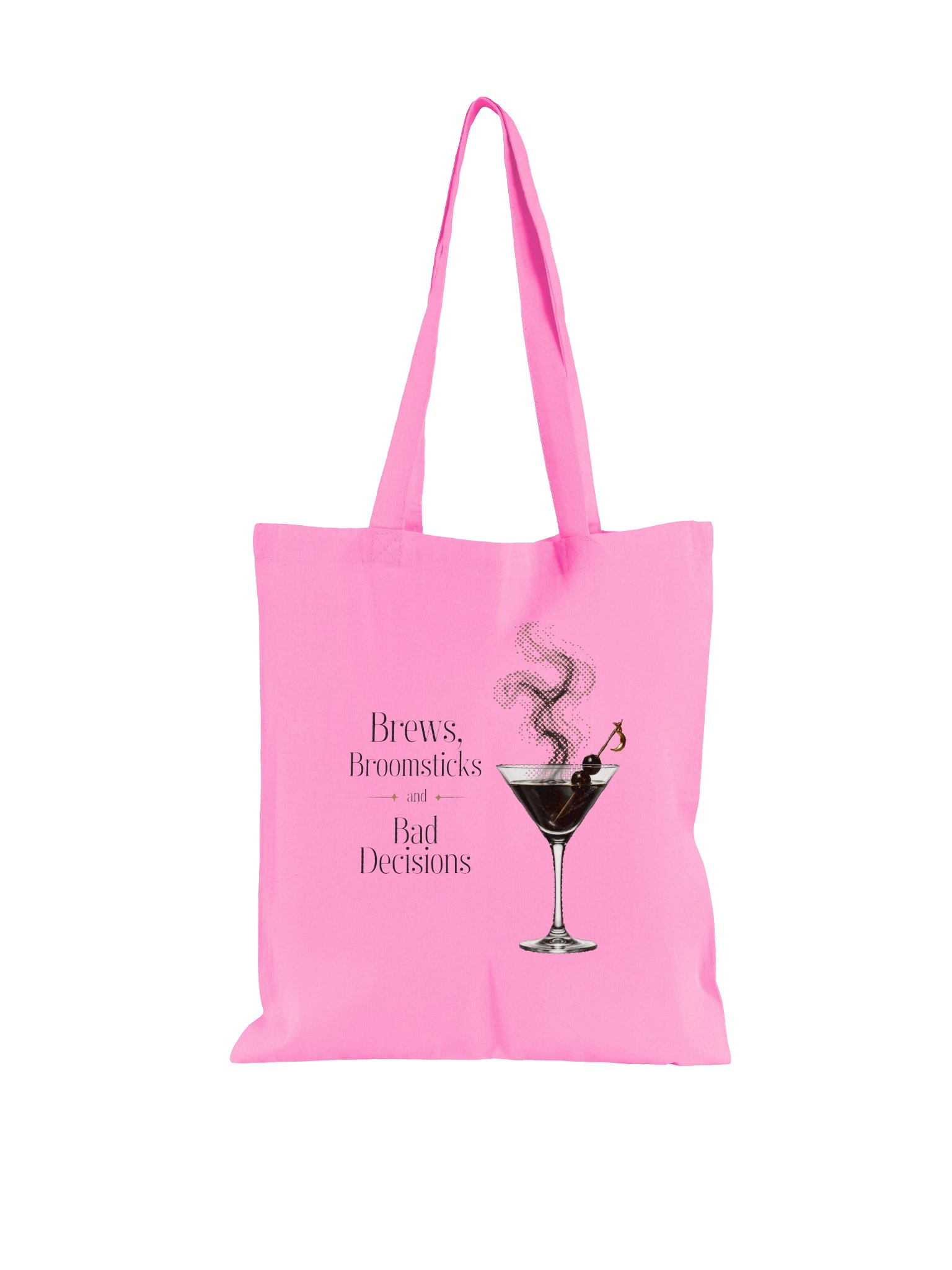 Brews, Broomsticks & Bad Decisions Tote in Pink product image (1)