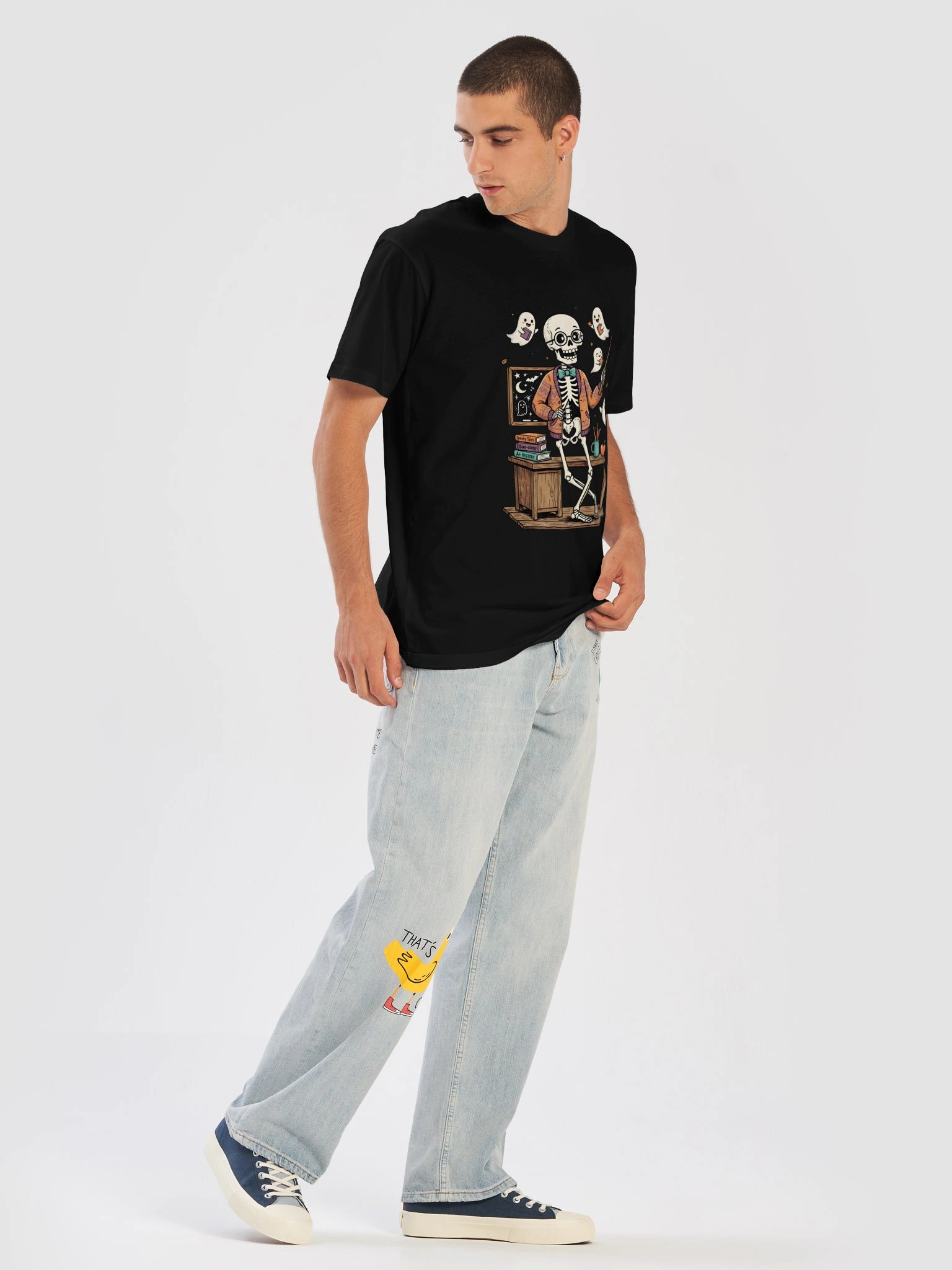 Funny Skeleton Holiday Christmas T-Shirt | Spooky Ghost Holiday Graphic Tee | Unisex Festive Gift product image (47)