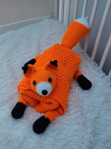 Woodland Fox Baby Blanket Crochet Pattern 3-in-1 Toy Lovey PDF Pattern - Crafting Happiness product image (1)