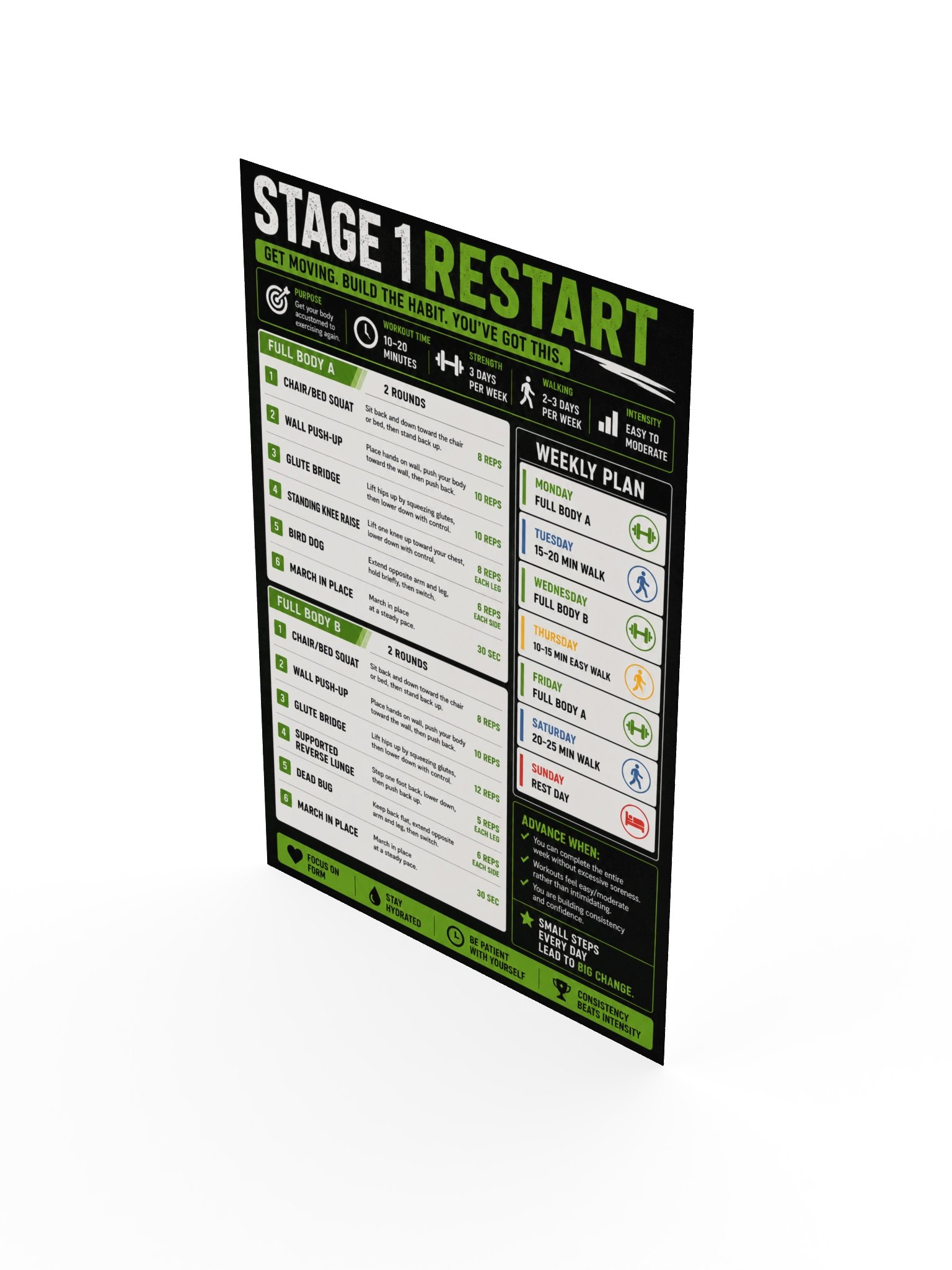 Stage 1 Restart Beginner Workout Poster product image (7)