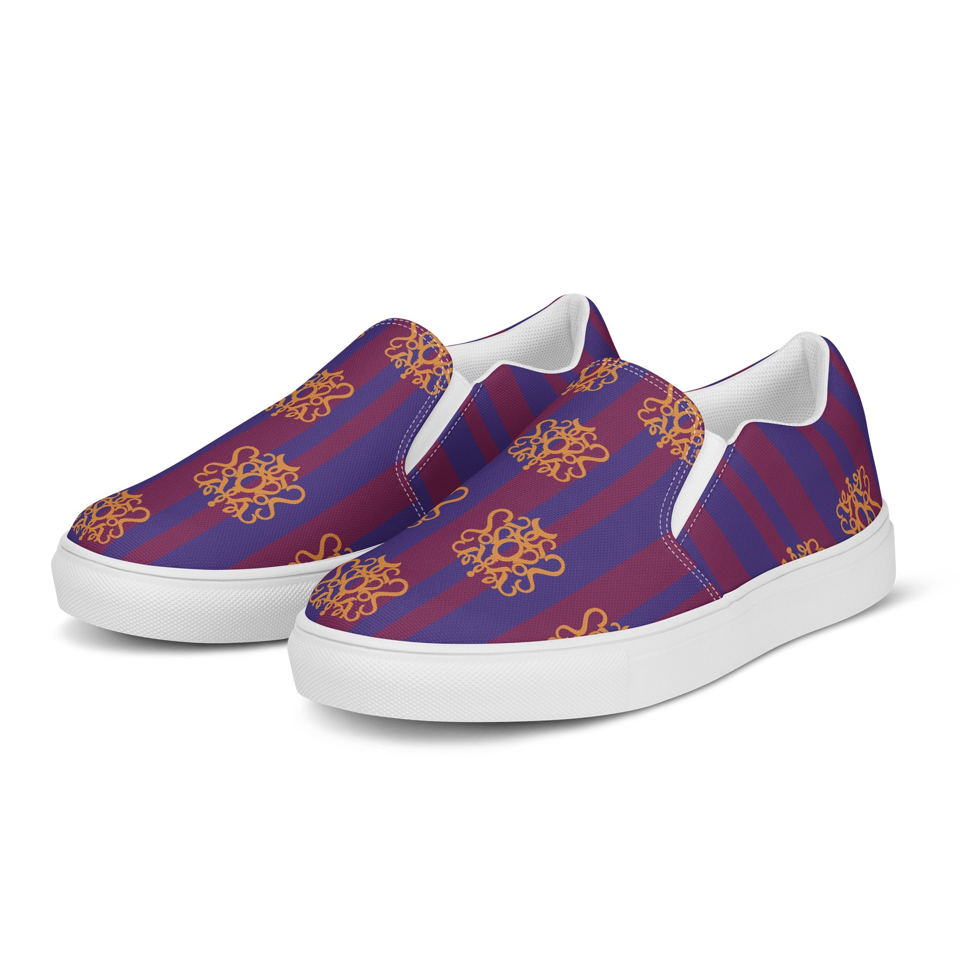 Purple and Maroon Flirty Academic Canvas Slip-Ons product image (3)