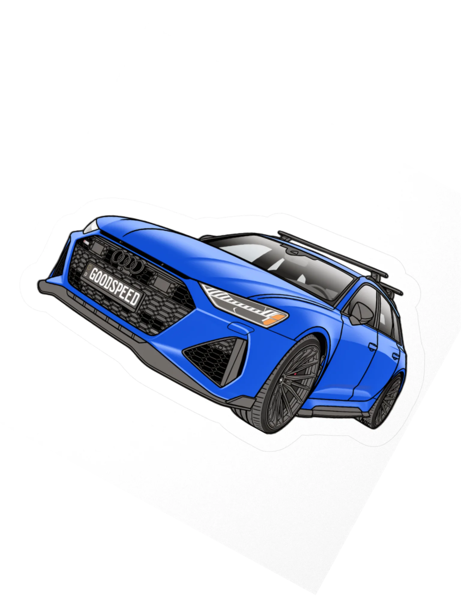 Ultra Blue Audi RS6 Avant Sticker (Retro, Sketch, Silhouette) product image (4)