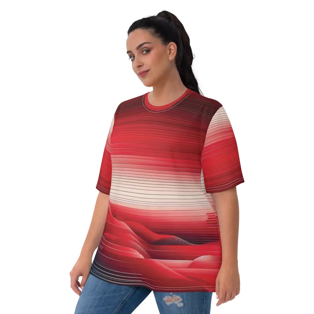 Women's Full-Print-8 Red Glitch Tee product image (2)