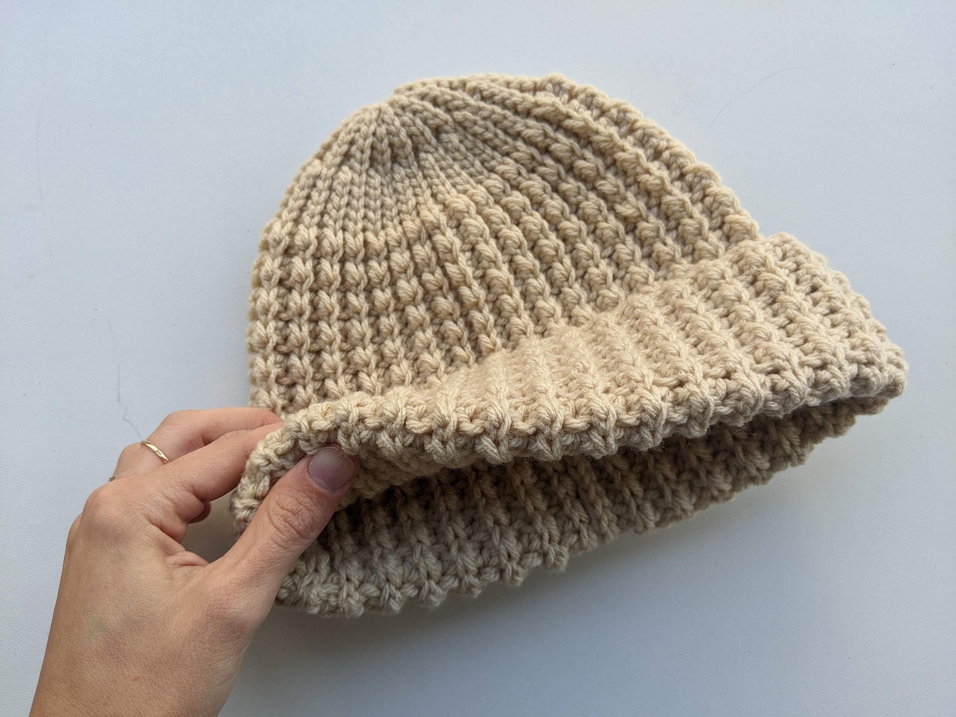 Crochet Flat Unisex Beanie Pattern product image (6)