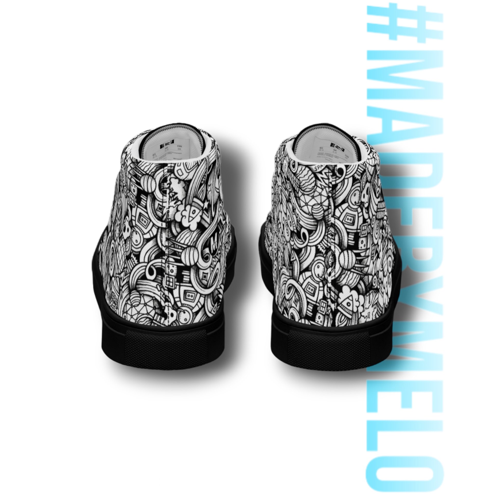 Dark Space Scribble - Men's High Tops | #MadeByMELO product image (7)