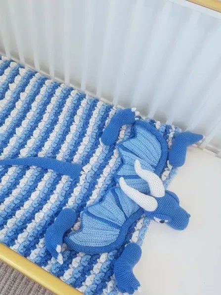 Ice Dragon Crochet Baby Blanket Pattern - Amigurumi Toy PDF Pattern - Crafting Happiness product image (5)