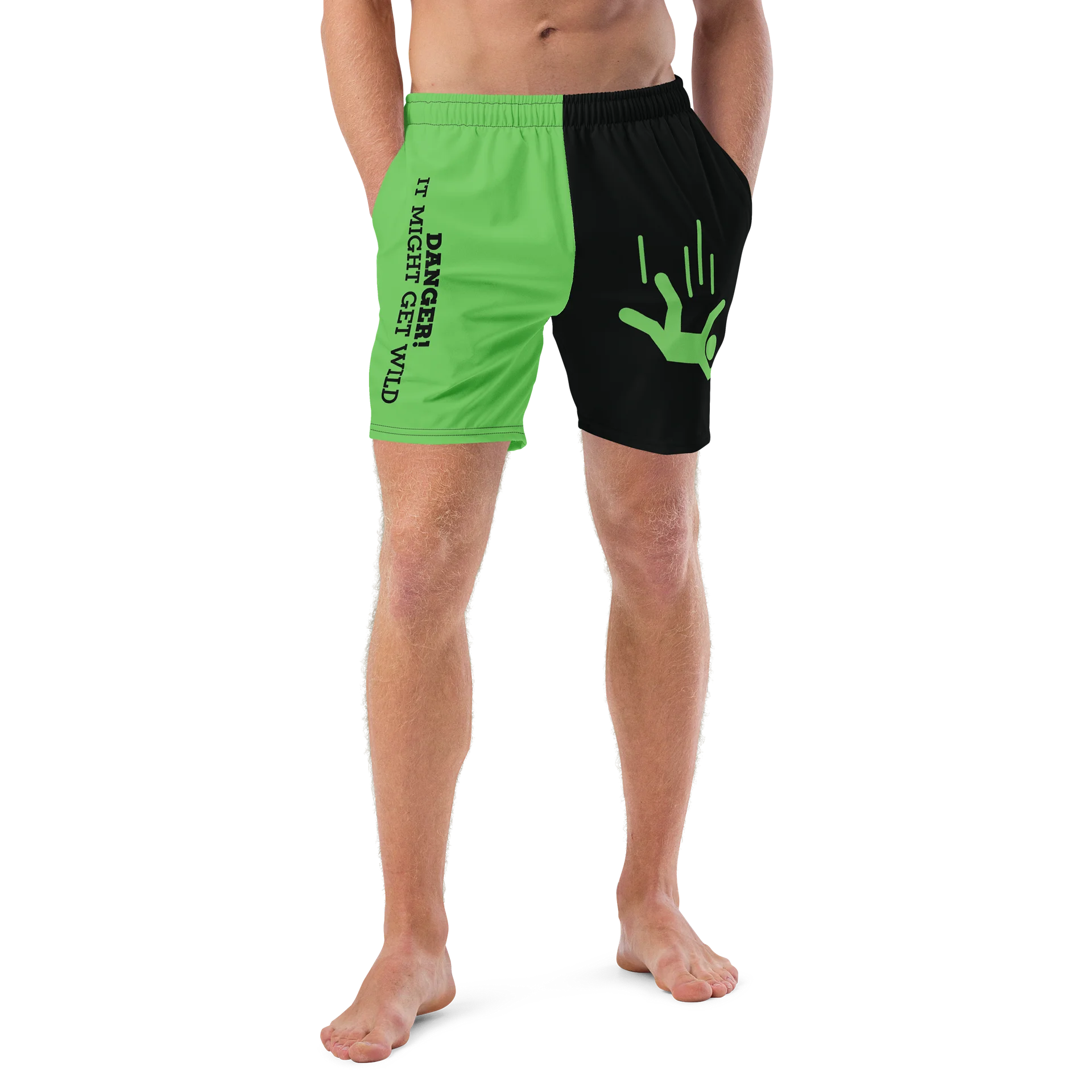 DANGER! - Black/Green Swim Trunks product image (4)