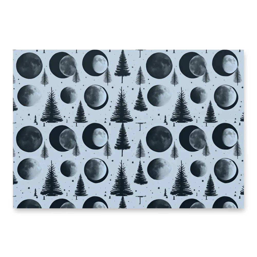 Lunar Phases & Pine Trees Wrapping Paper Set product image (1)