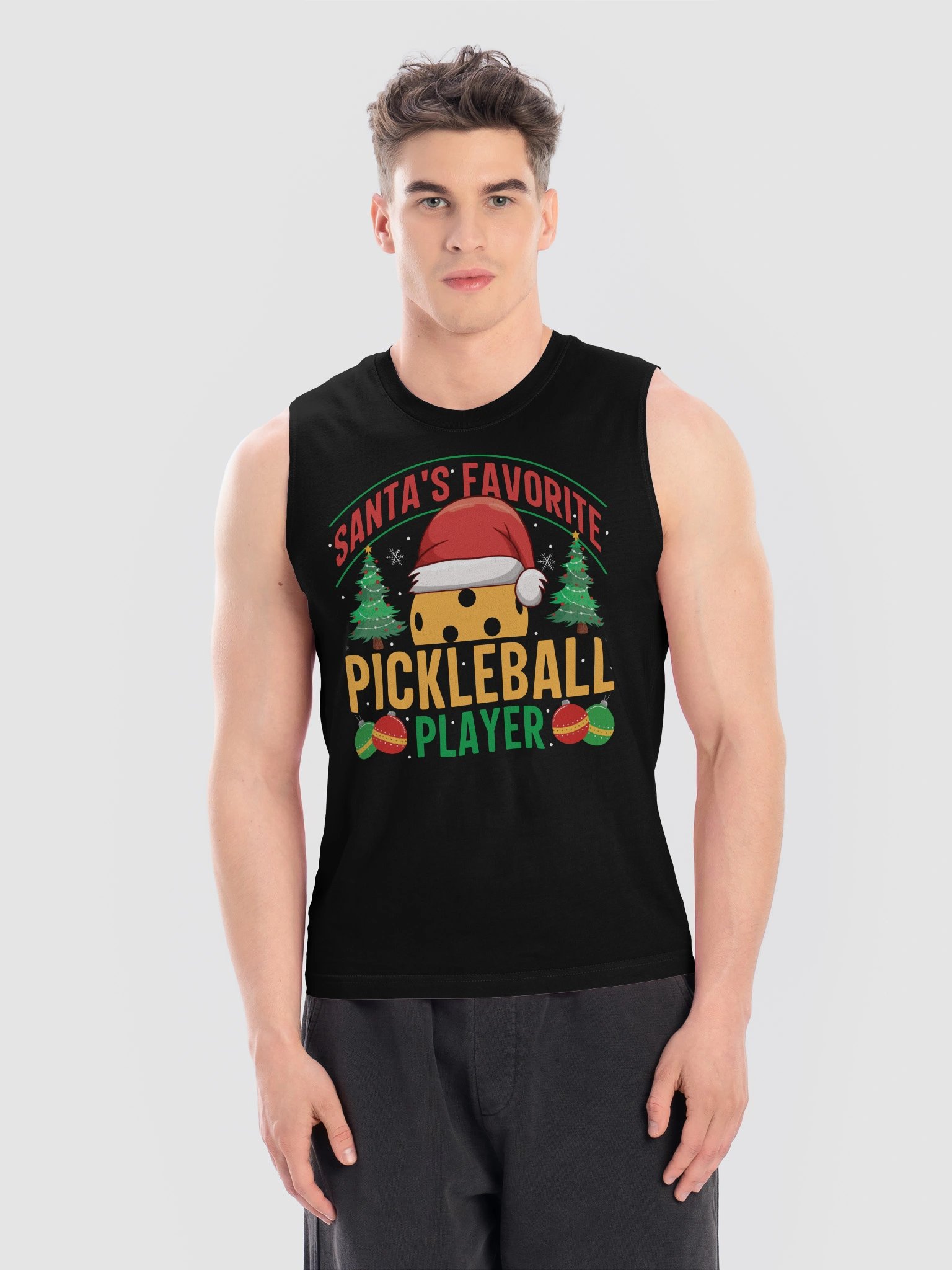 Santa's Favorite Pickleball Player Christmas Tank Top product image (7)