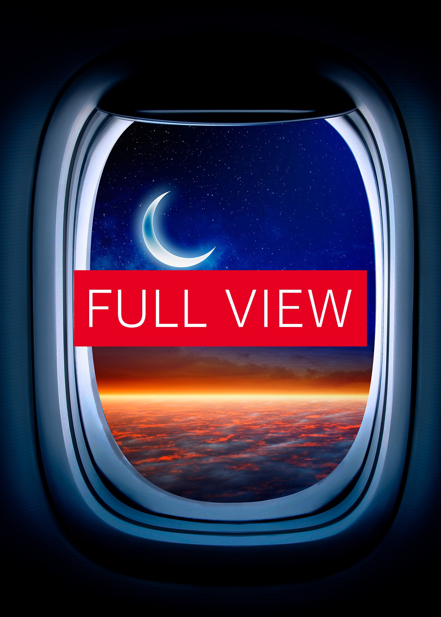Airplane porthole/window and Moon — Photo paper glossy poster. Space poster, space print, travel gift product image (3)
