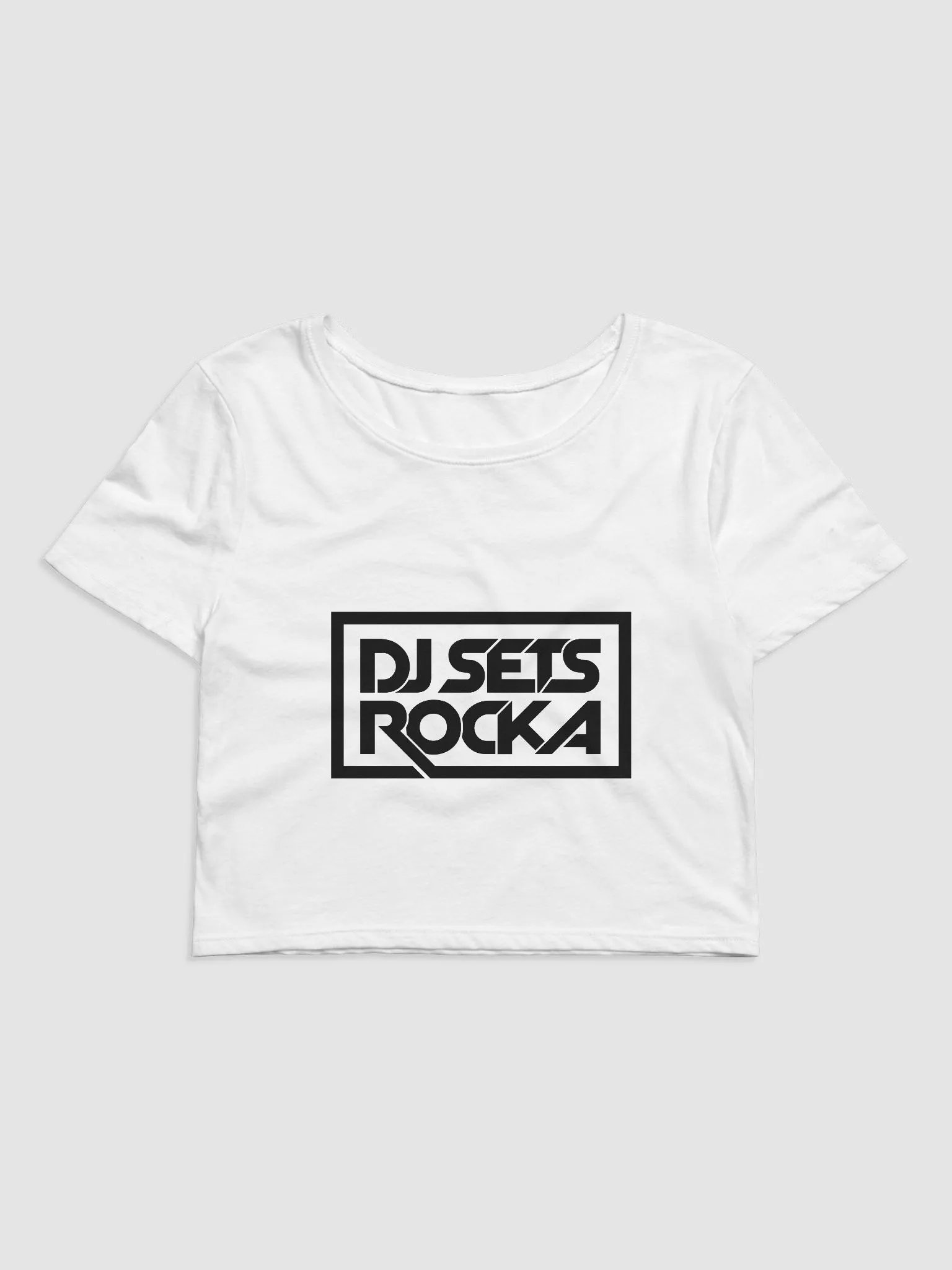 DJ SETSROCKA - Women's Crop Baby Tee - White product image (1)