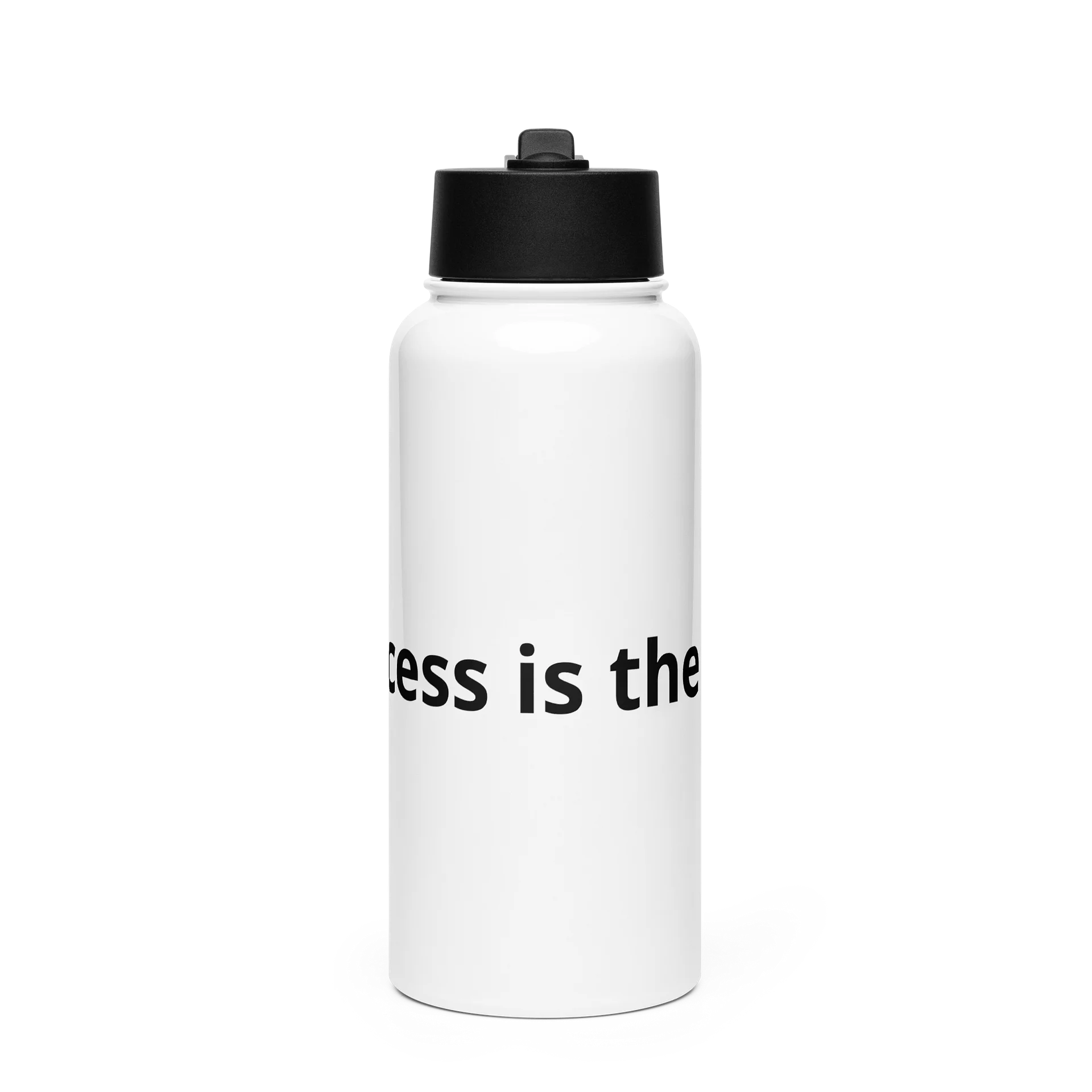 Sleek Black Straw Lid Water Bottle product image (1)