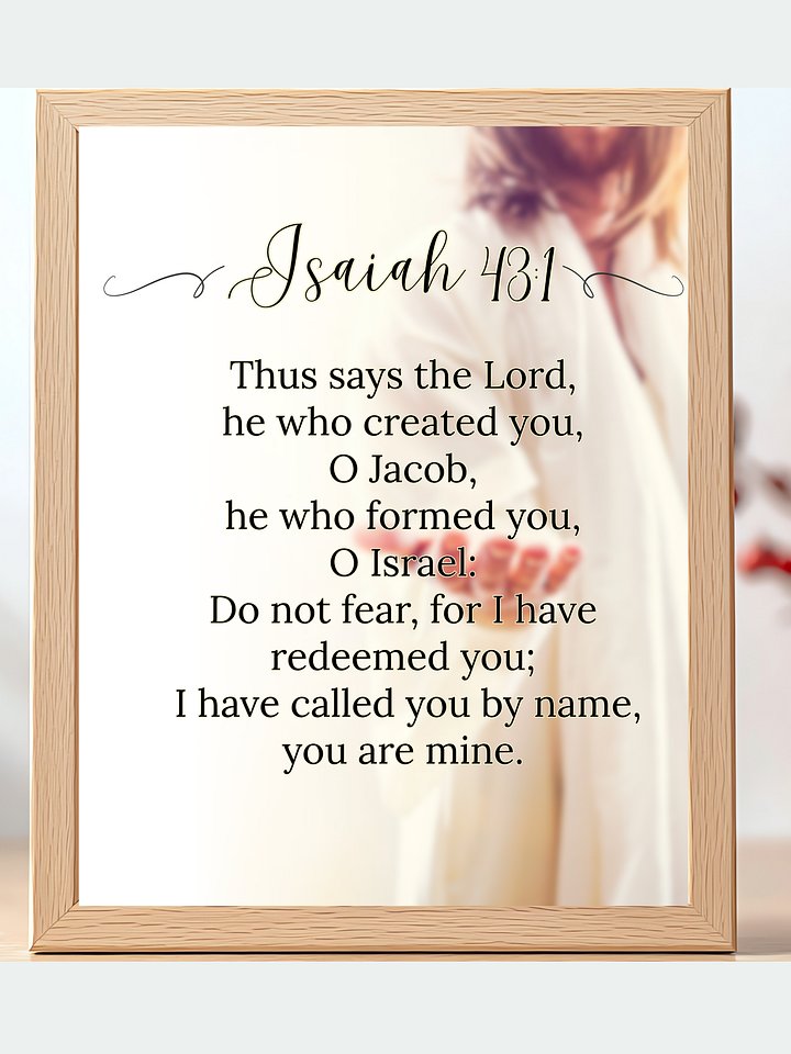 Inspirational Bible Verse Digital Art Print | Isaiah 43:1 | High-Resolution Printable Wall Decor product image (1)
