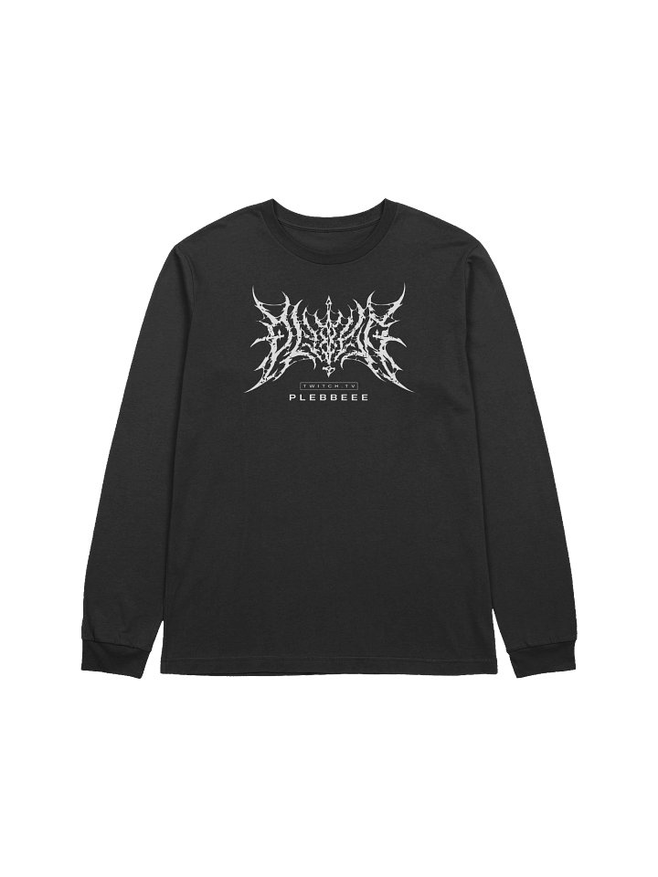 PLEBBEEE Metal Logo Long Sleeve | Black/White product image (1)