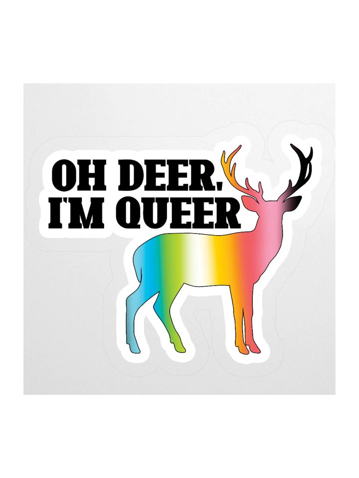 Oh Deer, I'm Queer- Queer Flag Sticker product image (3)