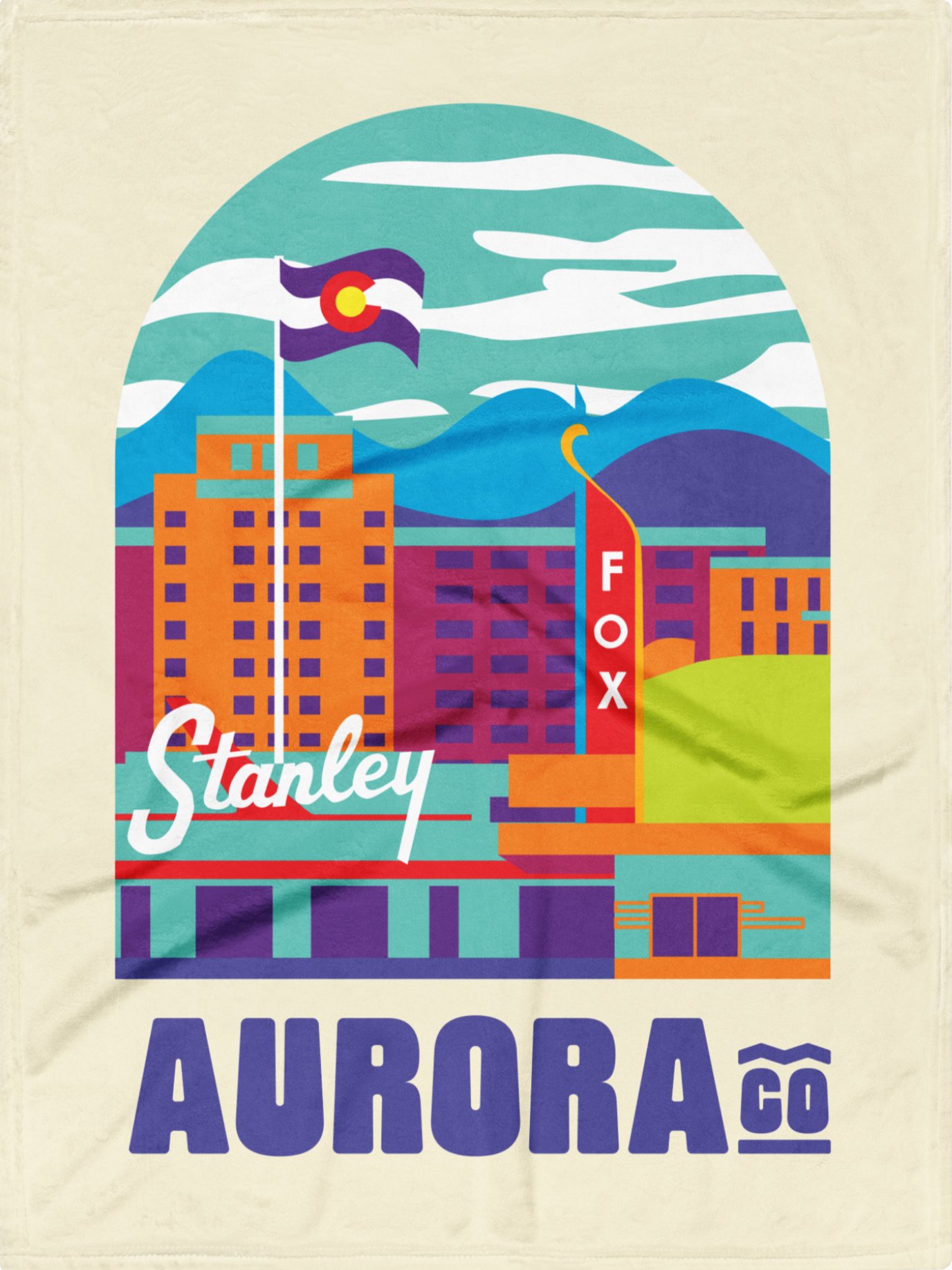 Aurora Cityscape Throw Blanket (Multicolor) product image (1)