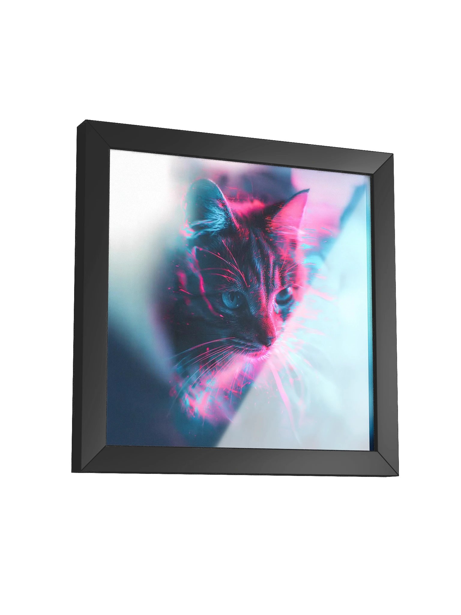 SOCIOGRAFICO // NEON_FELINE: Glitch Reality Framed Art product image (11)