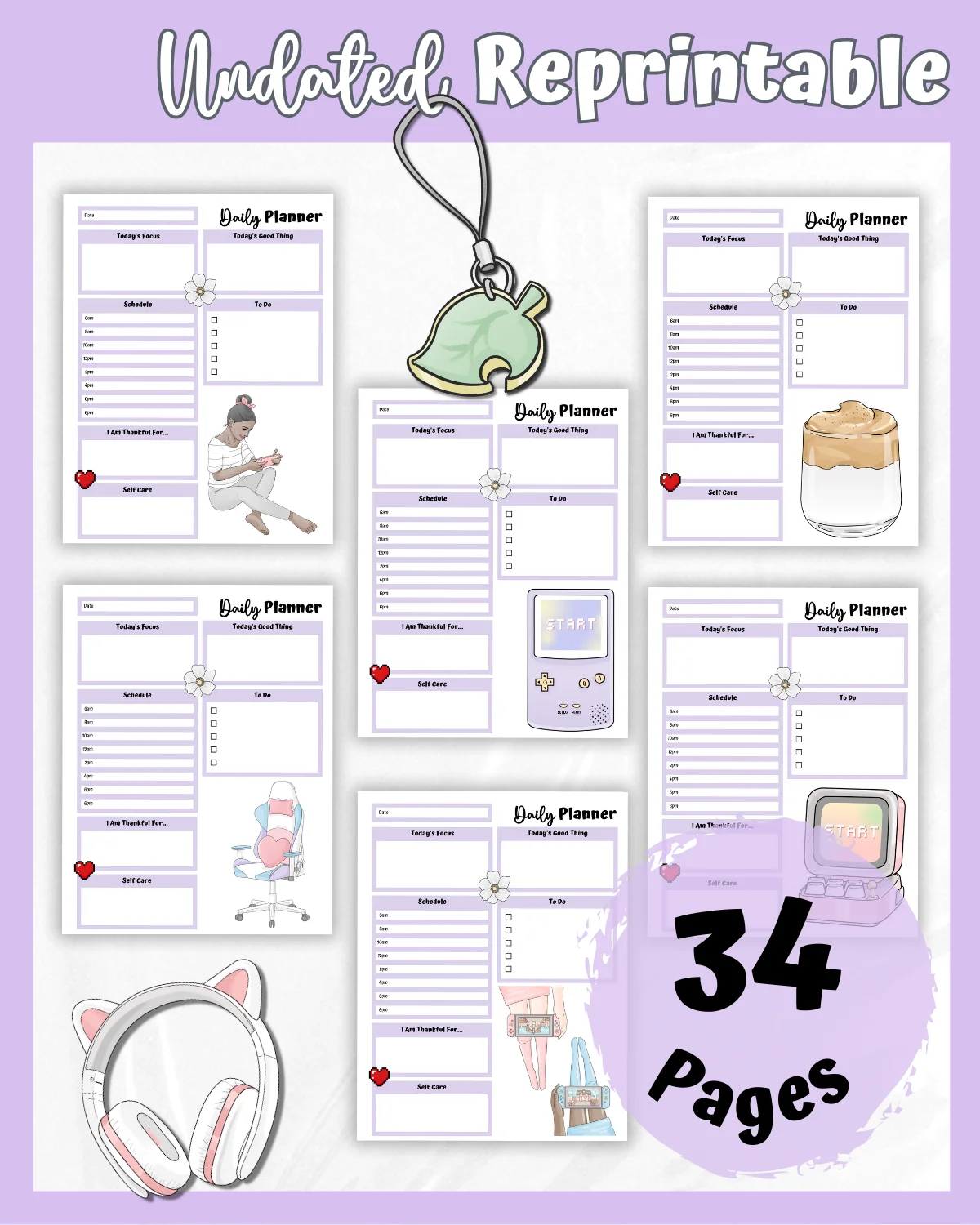Purple Printable Planner - Gamer Themed product image (3)