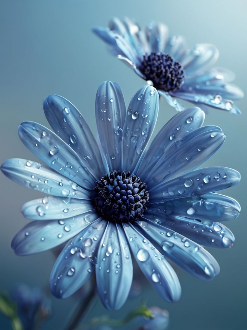 Dew-Kissed Blue Blossoms Poster product image (1)
