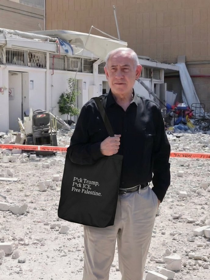 fuck trump fuck ice free palestine (tote) product image (2)