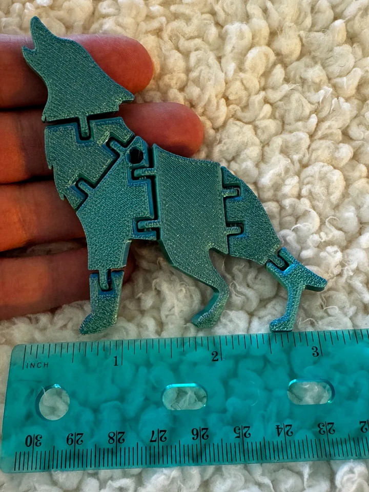 Howling Wolf PLA 3D Printed Flexi — 13 TO LIFE Keychain product image (1)