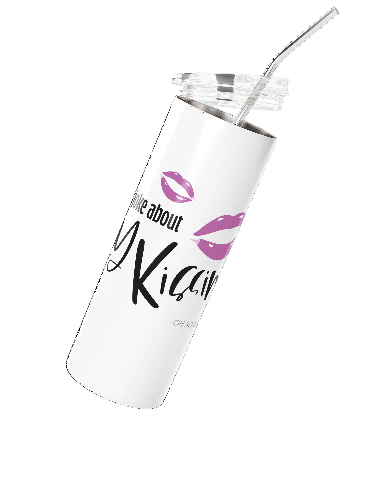 Spicy Kissing Stainless Steel Tumbler (White) product image (2)
