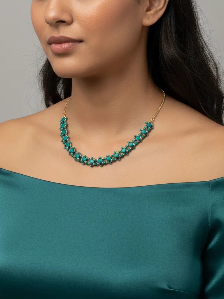 Queen’s Trellis Necklace - Green product image (1)