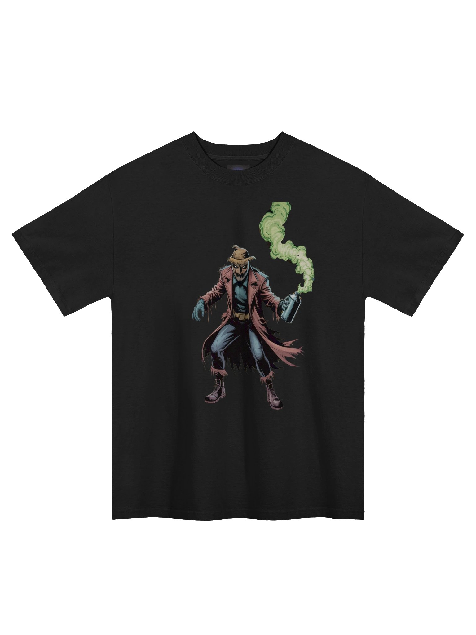 Fear's Fume: Scarecrow's Toxic Trail Oversized Faded T-Shirt product image (3)