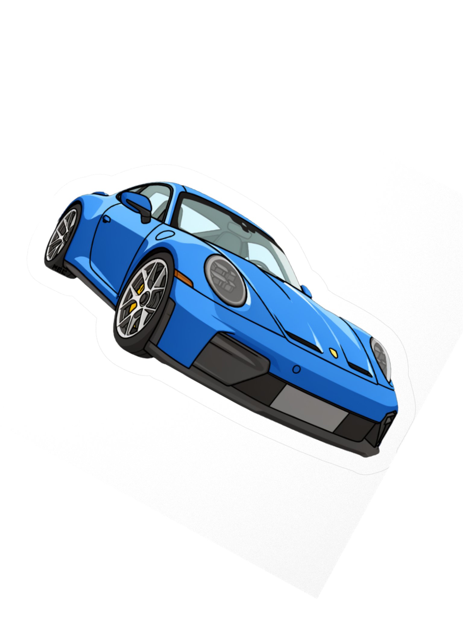 Shark Blue Porsche 911 GT3 Touring Sticker (Retro, Sketch, Silhouette) product image (4)