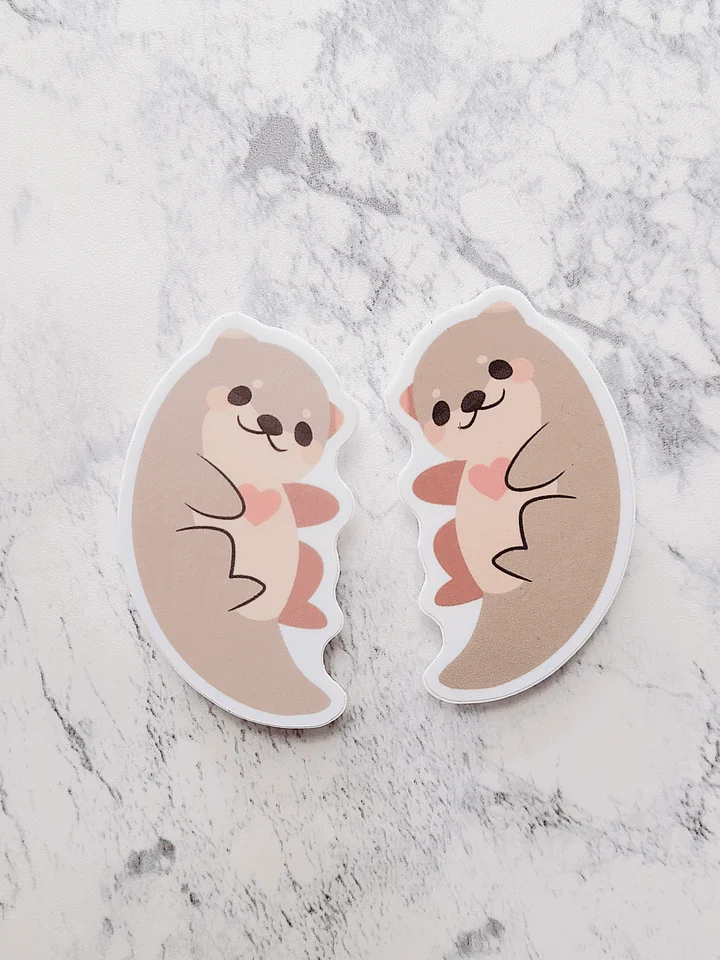 River Otter Couple Stickers product image (1)