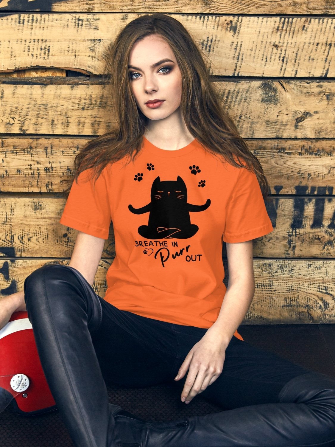 Breathe In, Purr Out T-Shirt (light colors) product image (1)