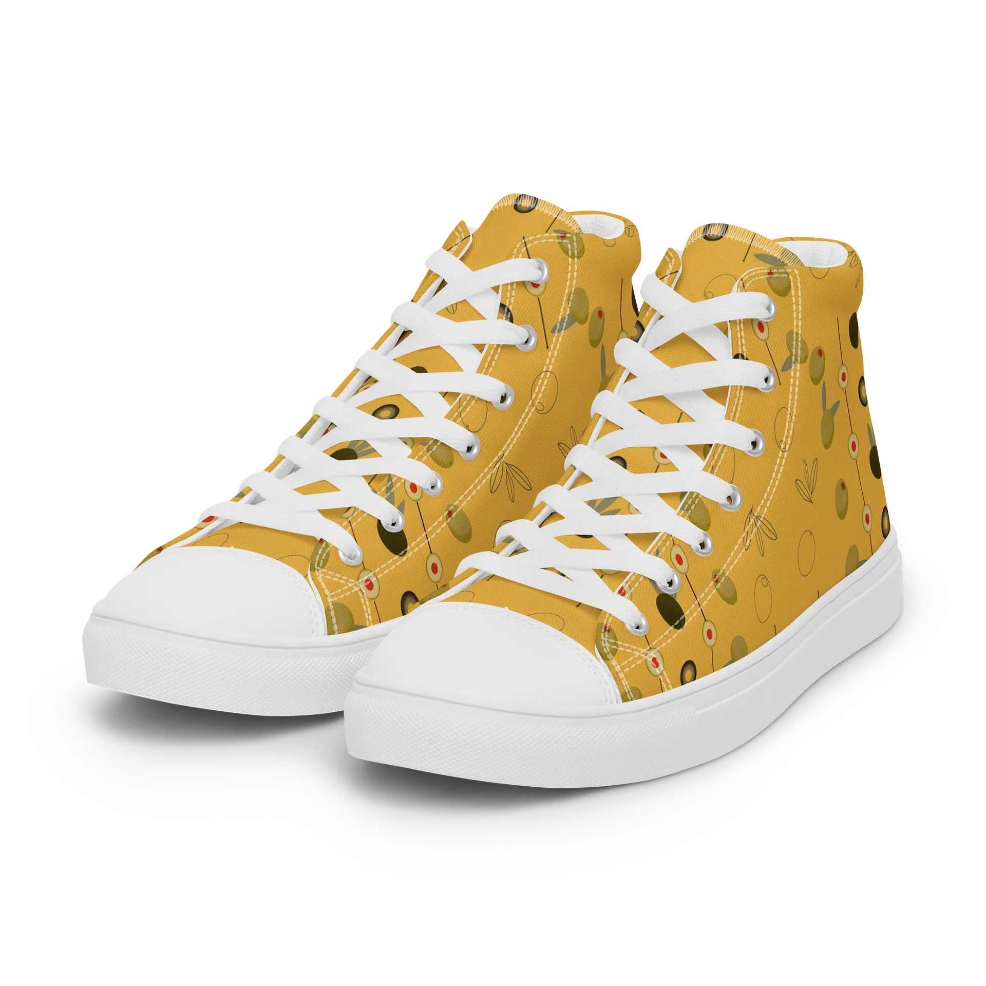 Olive Geometry Women's High Top Canvas Shoes – Mustard product image (17)