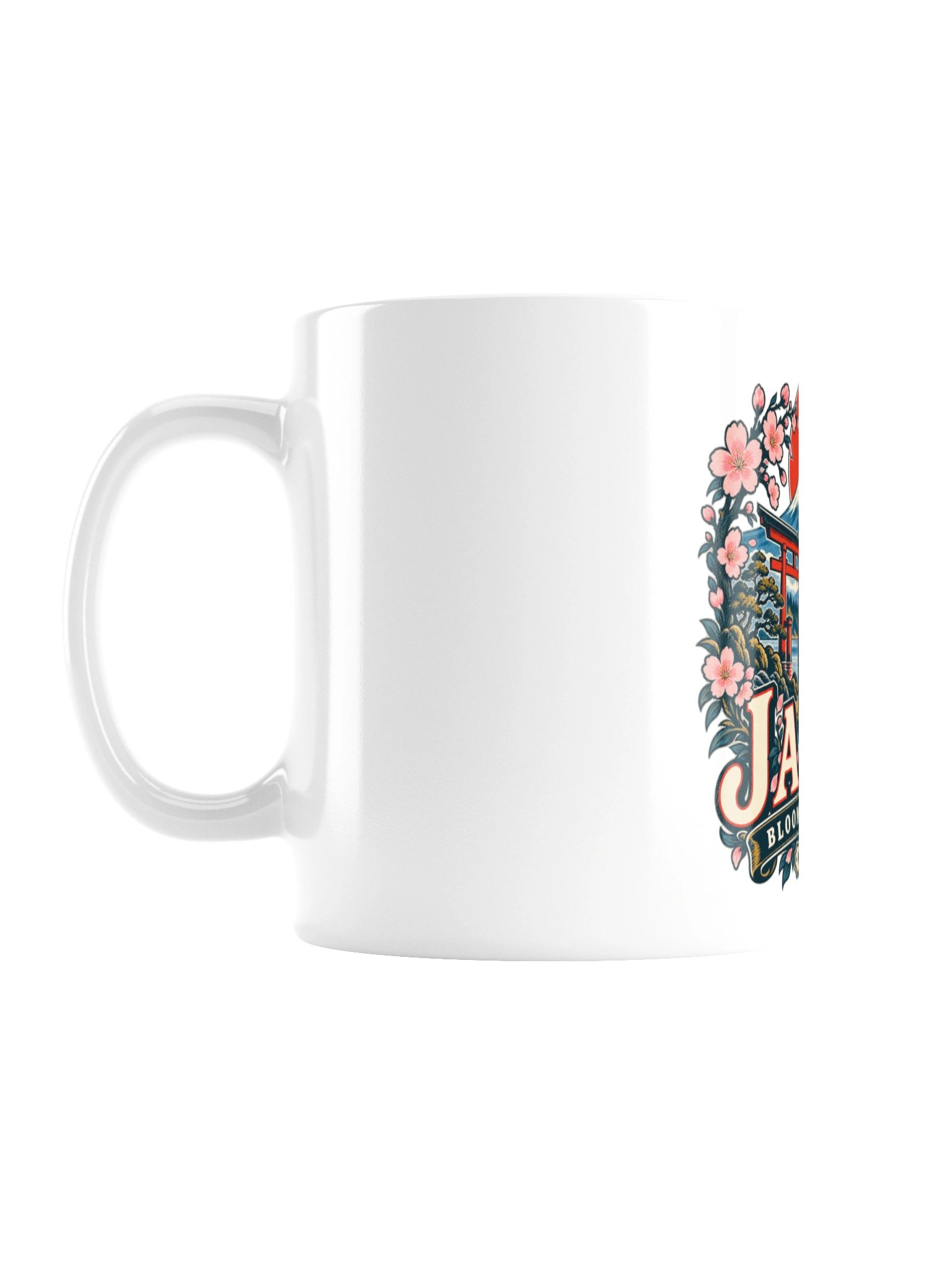 Japan Mount Fuji & Sakura Ceramic Coffee Mug | WanderOdd product image (2)