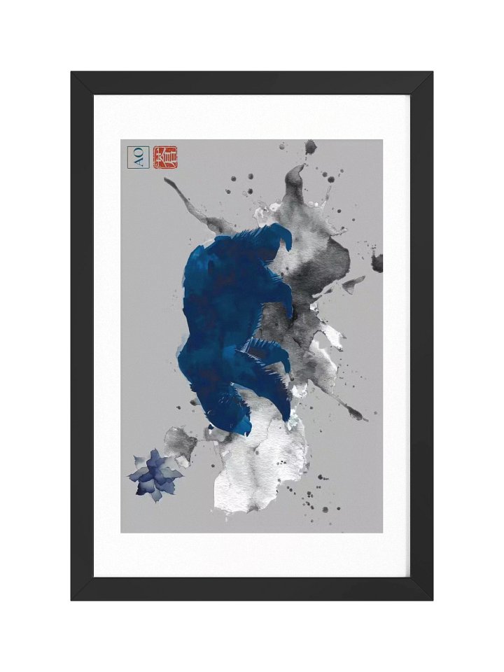 California Japanese Ink Art Print | Golden State Spirit No.09 | Framed Wall Art - AO Japan Blue product image (1)